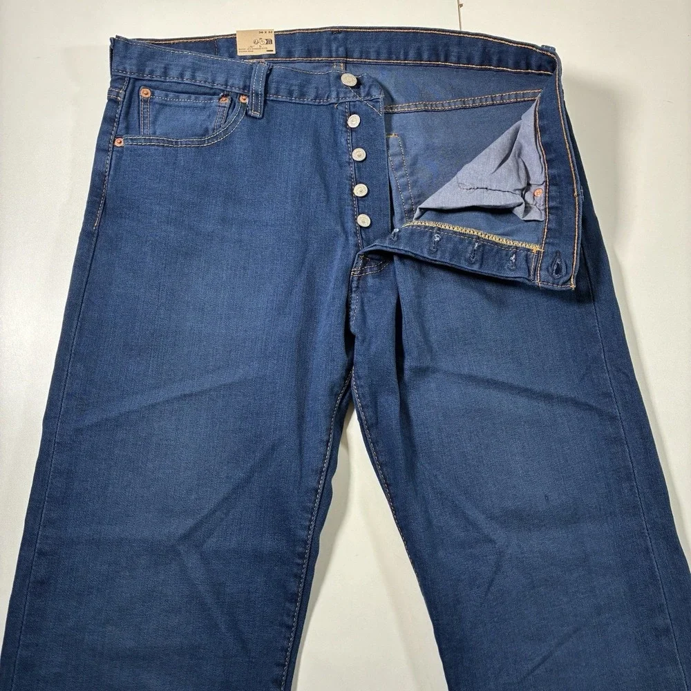 NEW Levi's 501 Jeans 36x32 Button Fly Blue‎ Denim Straight Cowboy USA